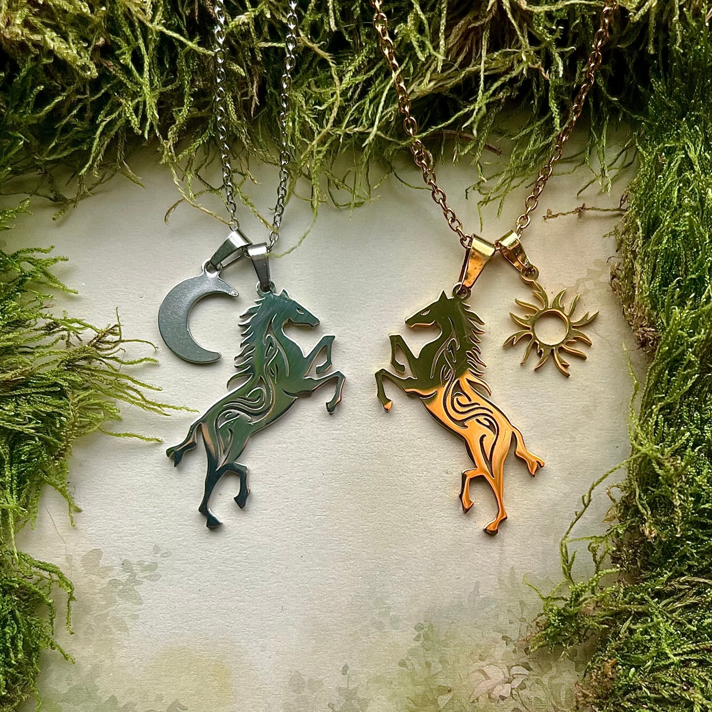 Vikingasmycke halsband med Rimfaxe och Guldfaxe