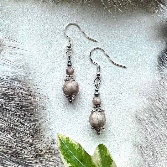 Earrings with maifanite and silver