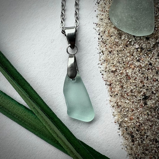 Necklace made of Swedish beach glass