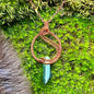 Necklace with electroplated quartz and copper wire