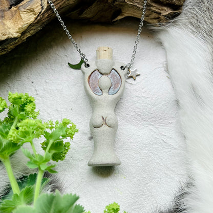 Necklace with Spiral Goddess - ceramic bottle, Peru