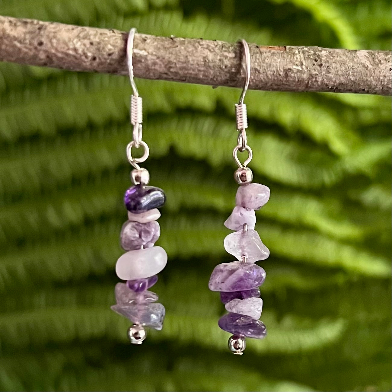 Earrings - Birch earrings of amethyst