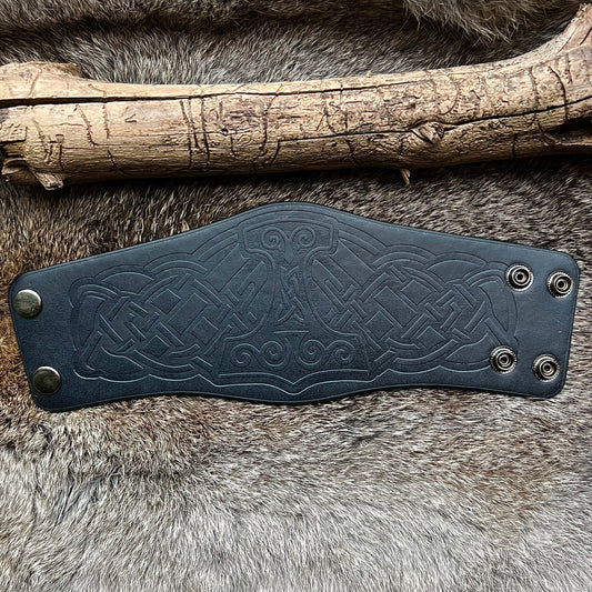 Armband med torshammare och keltisk fläta, svart