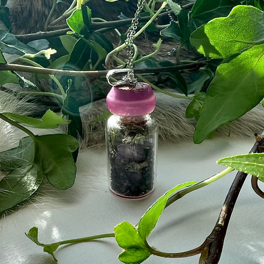 Necklace "Spell Jar" for protection against ill health and negative energies