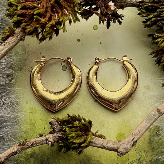 Vikingasmycke örhängen i tjockt guldfärgat stål