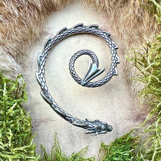 Vikingasmycke stiftörhänge med Midgårdsormen, höger