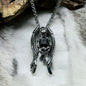 Necklace with the angel of death in stainless steel