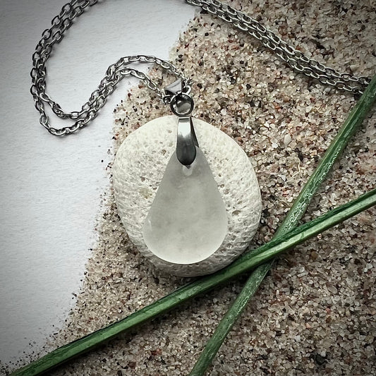 Necklace made of Swedish beach glass