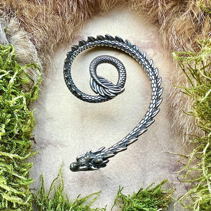 Vikingasmycke stiftörhänge med Midgårdsormen, vänster