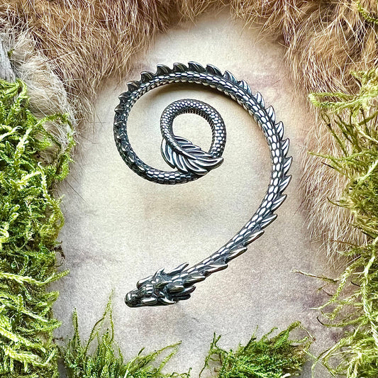 Vikingasmycke stiftörhänge med Midgårdsormen, vänster