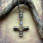 Necklace with wolf cross in stainless steel