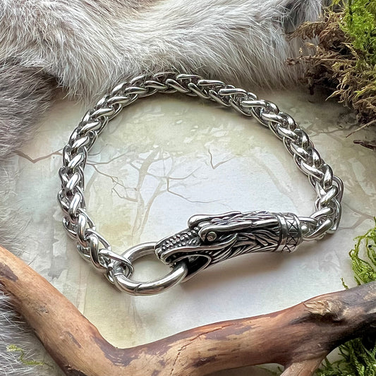 Vikingasmycke armkedja med Midgårdsormen i rostfritt stål