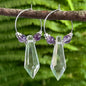 Earrings with amethyst and crystal prisms