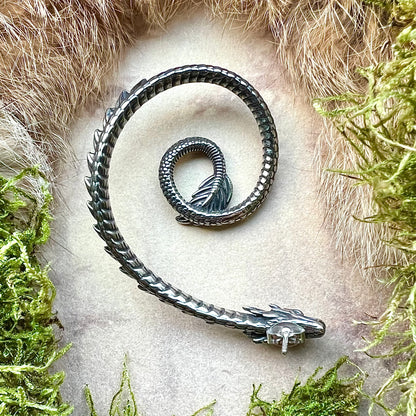 Vikingasmycke stiftörhänge med Midgårdsormen, vänster