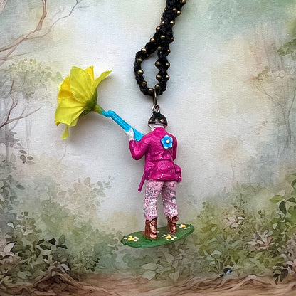 Peace soldier with yellow flower
