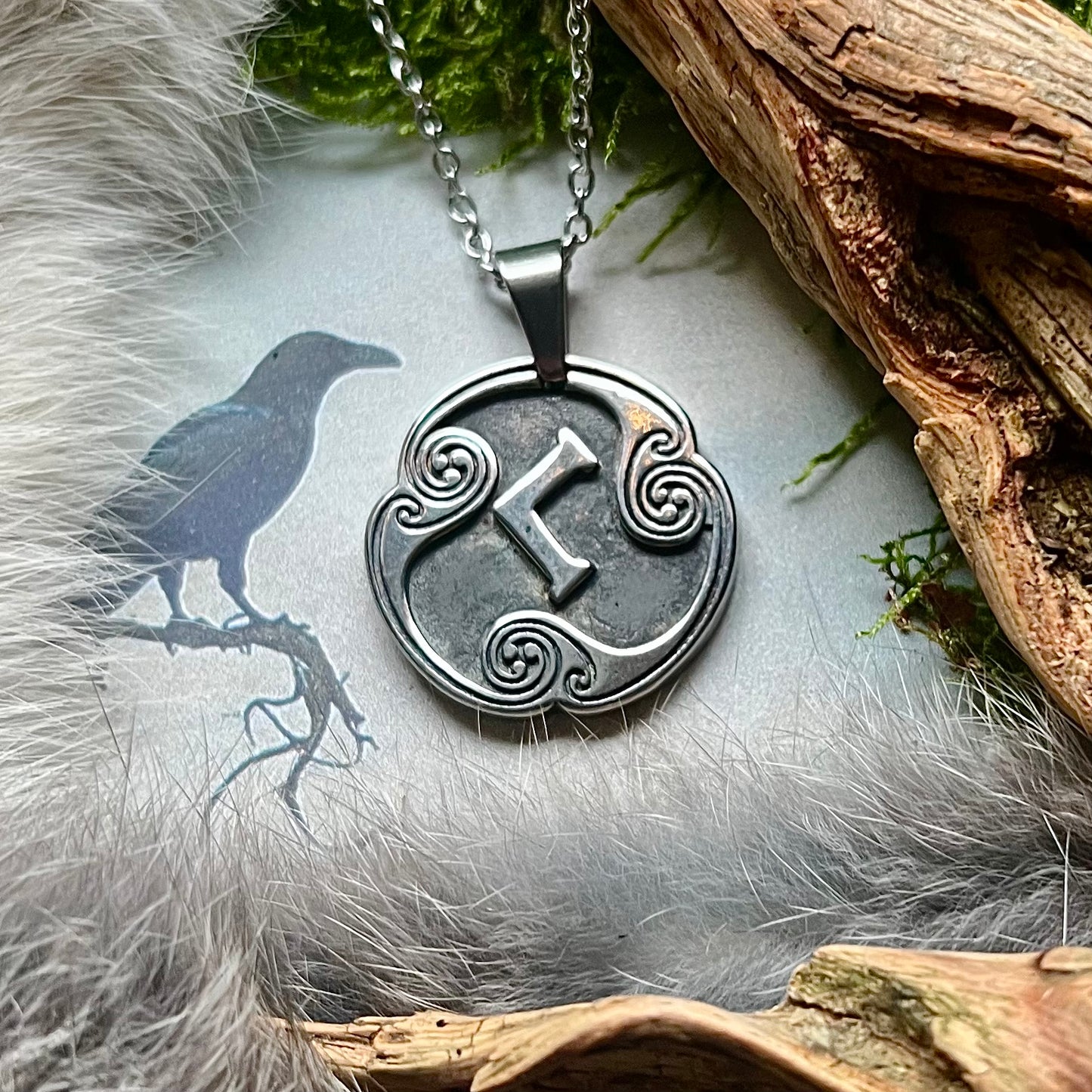 Halsband med runan Kauna i rostfritt stål